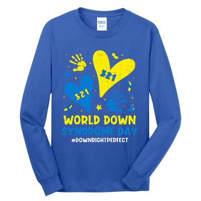 World Down Syndrome Day 321 Awareness Support Tall Long Sleeve T-Shirt