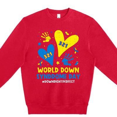 World Down Syndrome Day 321 Awareness Support Premium Crewneck Sweatshirt