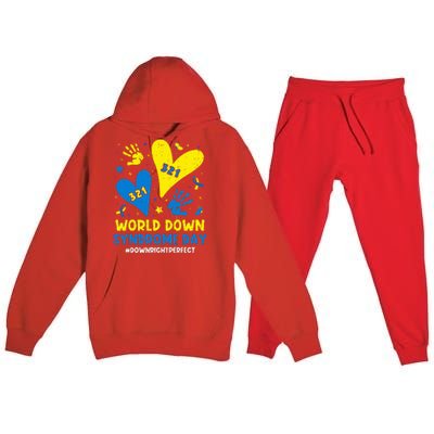 World Down Syndrome Day 321 Awareness Support Premium Hooded Sweatsuit Set