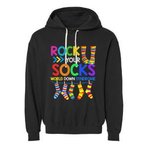 World Down Syndrome Day Rock Your Socks Awareness Garment-Dyed Fleece Hoodie