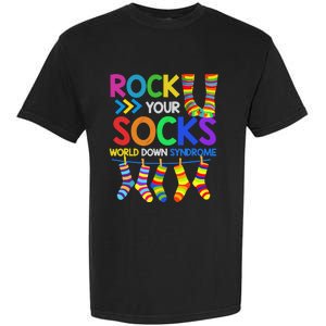 World Down Syndrome Day Rock Your Socks Awareness Garment-Dyed Heavyweight T-Shirt