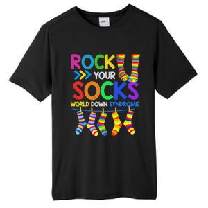 World Down Syndrome Day Rock Your Socks Awareness Tall Fusion ChromaSoft Performance T-Shirt