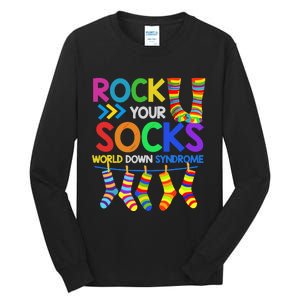 World Down Syndrome Day Rock Your Socks Awareness Tall Long Sleeve T-Shirt