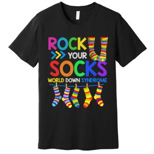 World Down Syndrome Day Rock Your Socks Awareness Premium T-Shirt