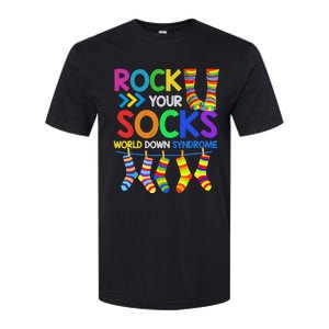 World Down Syndrome Day Rock Your Socks Awareness Softstyle CVC T-Shirt