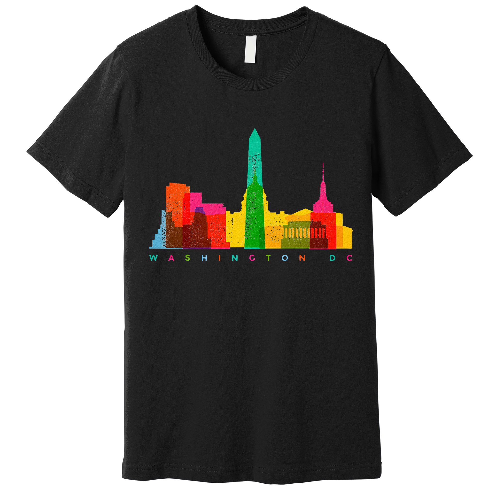 Washington D.C. Skyline Colorful Vintage Washington D.C. Premium T-Shirt
