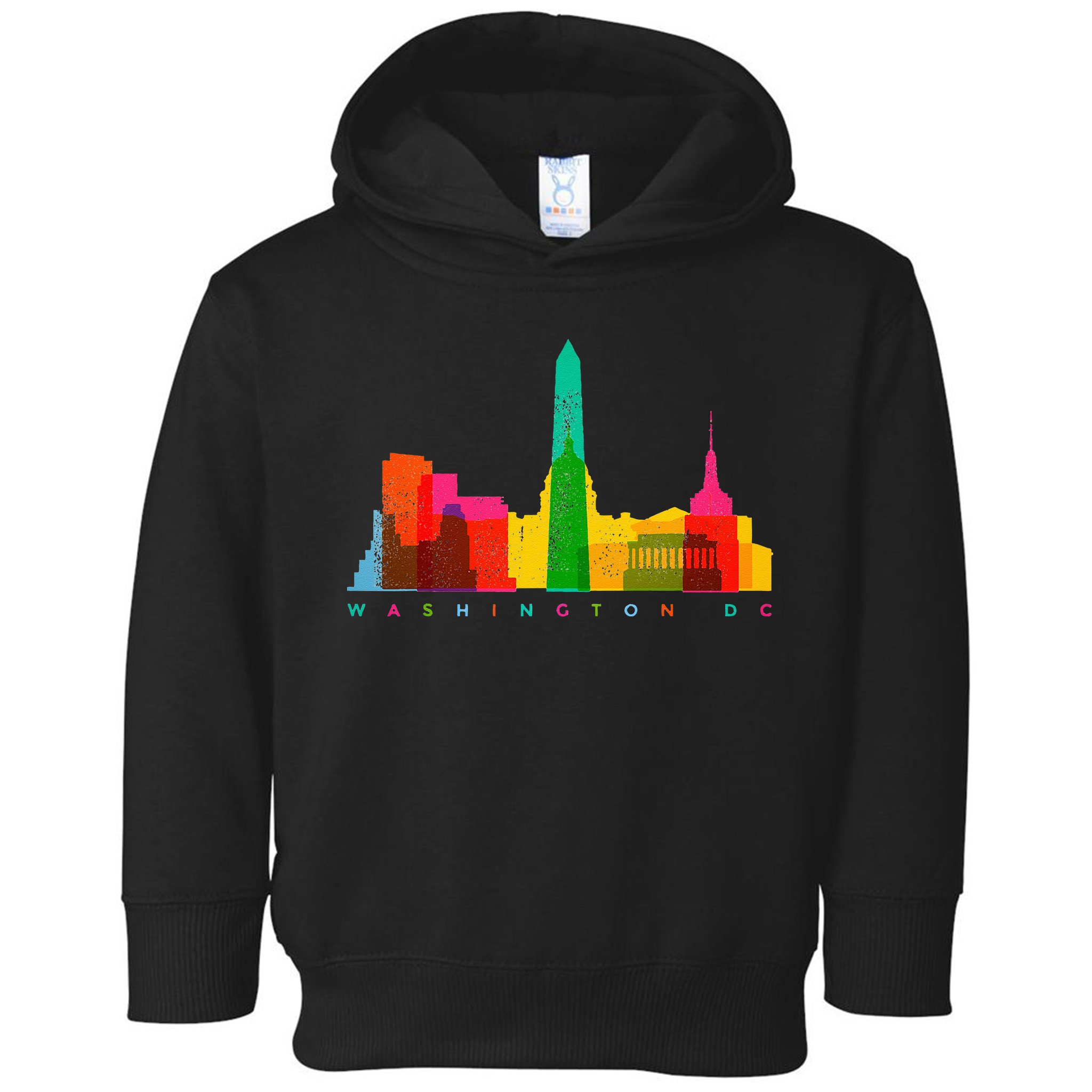 Washington D.C. Skyline Colorful Vintage Washington D.C. Toddler Hoodie