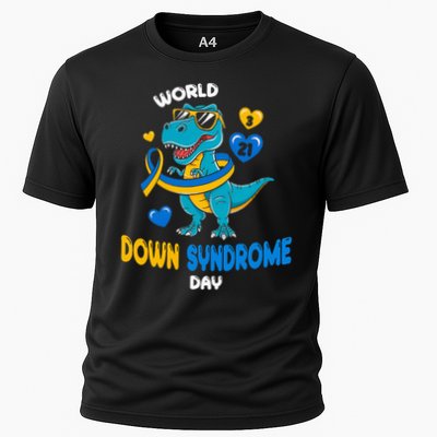 World Down Syndrome Day Trisomy 21 Awareness Dinosaur  Performance Shirt
