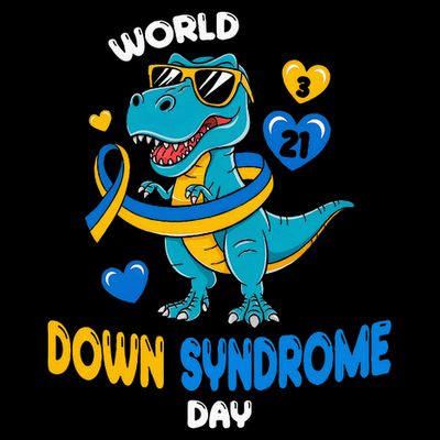 World Down Syndrome Day Trisomy 21 Awareness Dinosaur  T-Shirt