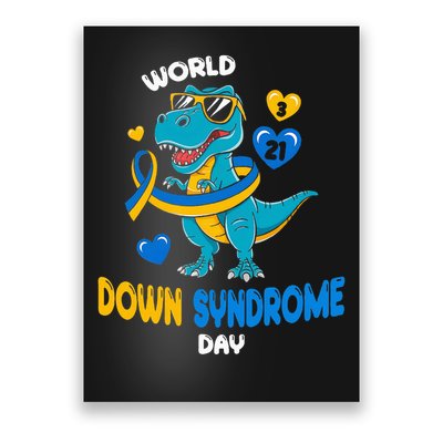 World Down Syndrome Day Trisomy 21 Awareness Dinosaur  Poster
