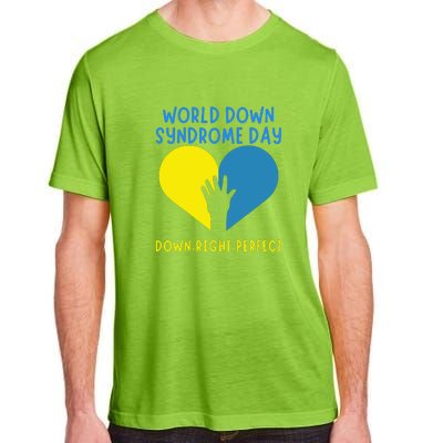 World Down Syndrome Awareness Day Gift Down Right Perfect Adult ChromaSoft Performance T-Shirt