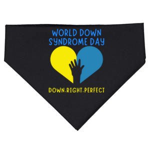 World Down Syndrome Awareness Day Gift Down Right Perfect USA-Made Doggie Bandana