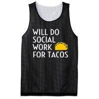 Will Do Social Work For Tacos Funny Social Worker Saying Fun Mesh Reversible Basketball Jersey Tank