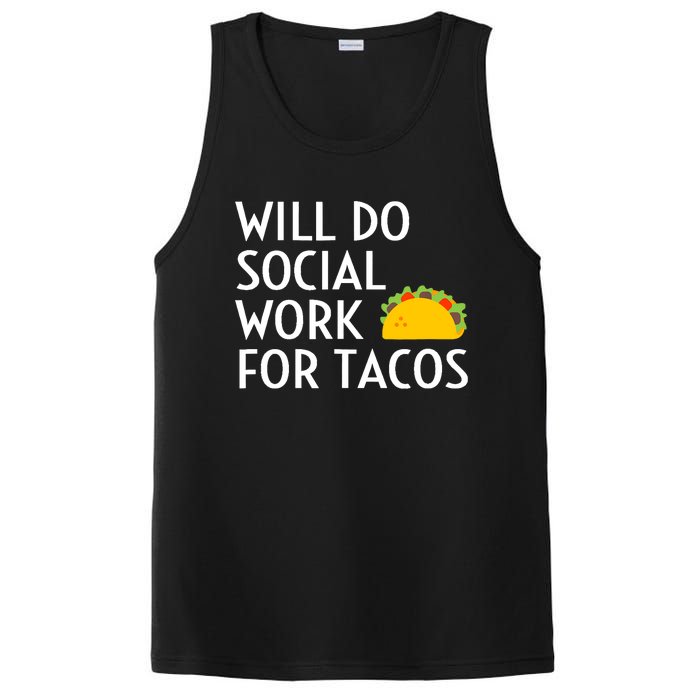 Will Do Social Work For Tacos Funny Social Worker Saying Fun PosiCharge Competitor Tank