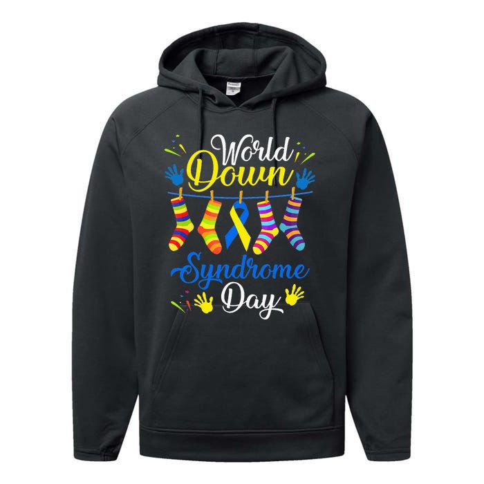 World Down Syndrome Day Awareness Socks 21 March Performance Fleece Hoodie