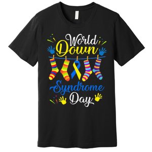 World Down Syndrome Day Awareness Socks 21 March Premium T-Shirt