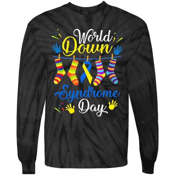 World Down Syndrome Day Awareness Socks 21 March Tie-Dye Long Sleeve Shirt