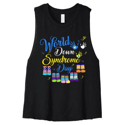 World Down Syndrome Day Support and Awareness 3.21 Women's Racerback Cropped Tank