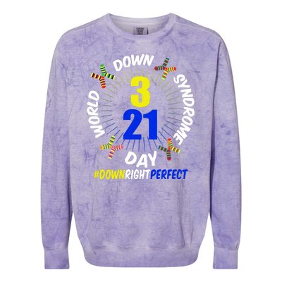 World Down Syndrome Day #DownRightPerfect Colorblast Crewneck Sweatshirt