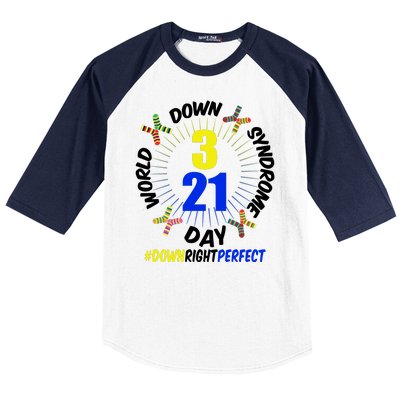 World Down Syndrome Day #DownRightPerfect Baseball Sleeve Shirt