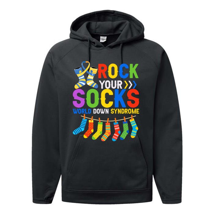 World Down Syndrome Day Awareness Rock Your Socks Performance Fleece Hoodie