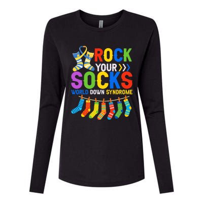 World Down Syndrome Day Awareness Rock Your Socks Womens Cotton Relaxed Long Sleeve T-Shirt