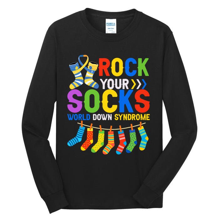 World Down Syndrome Day Awareness Rock Your Socks Tall Long Sleeve T-Shirt