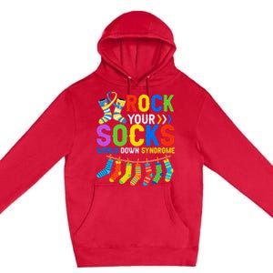 World Down Syndrome Day Awareness Rock Your Socks Premium Pullover Hoodie