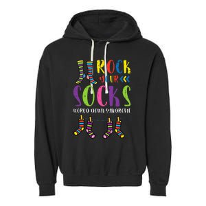 World Down Syndrome Rock Your Socks Awareness Garment-Dyed Fleece Hoodie