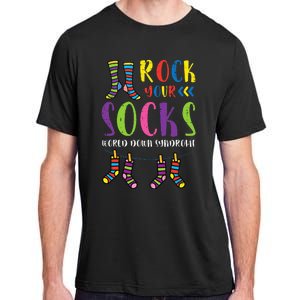 World Down Syndrome Rock Your Socks Awareness Adult ChromaSoft Performance T-Shirt