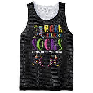 World Down Syndrome Rock Your Socks Awareness Mesh Reversible Basketball Jersey Tank