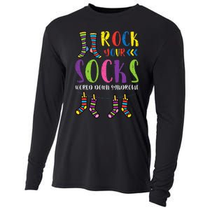 World Down Syndrome Rock Your Socks Awareness Cooling Performance Long Sleeve Crew