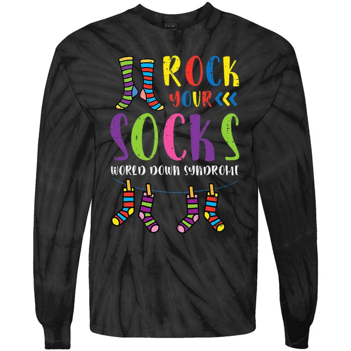 World Down Syndrome Rock Your Socks Awareness Tie-Dye Long Sleeve Shirt