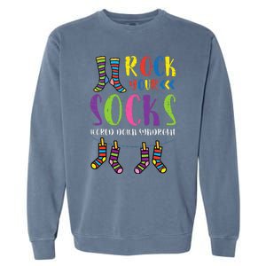 World Down Syndrome Rock Your Socks Awareness Garment-Dyed Sweatshirt