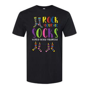 World Down Syndrome Rock Your Socks Awareness Softstyle CVC T-Shirt