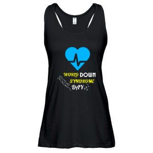 World Down Syndrom Day Heart Relaxed Fit Gift Ladies Essential Flowy Tank