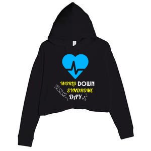 World Down Syndrom Day Heart Relaxed Fit Gift Crop Fleece Hoodie