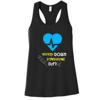 World Down Syndrom Day Heart Relaxed Fit Gift Women's Racerback Tank