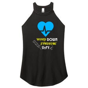 World Down Syndrom Day Heart Relaxed Fit Gift Women's Perfect Tri Rocker Tank