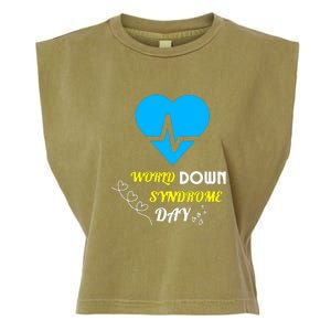 World Down Syndrom Day Heart Relaxed Fit Gift Garment-Dyed Women's Muscle Tee