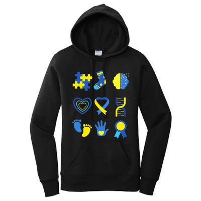 World Down Syndrome Day Ribbon Blue Yellow Butterfly Socks Women's Pullover Hoodie