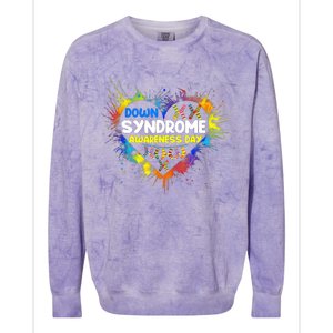 World Down Syndrome Day Awareness Socks 21 March Gifts Colorblast Crewneck Sweatshirt