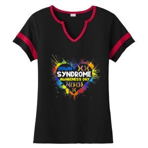 World Down Syndrome Day Awareness Socks 21 March Gifts Ladies Halftime Notch Neck Tee