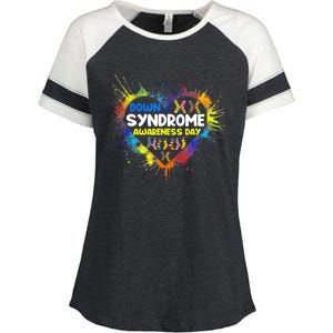 World Down Syndrome Day Awareness Socks 21 March Gifts Enza Ladies Jersey Colorblock Tee