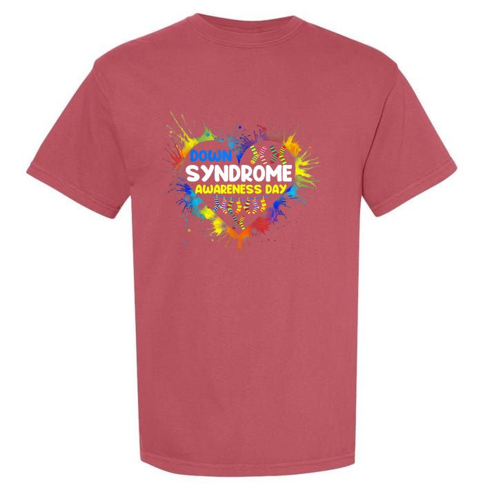 World Down Syndrome Day Awareness Socks 21 March Gifts Garment-Dyed Heavyweight T-Shirt