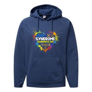 World Down Syndrome Day Awareness Socks 21 March Gifts Performance Fleece Hoodie