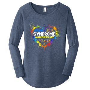 World Down Syndrome Day Awareness Socks 21 March Gifts Women's Perfect Tri Tunic Long Sleeve Shirt