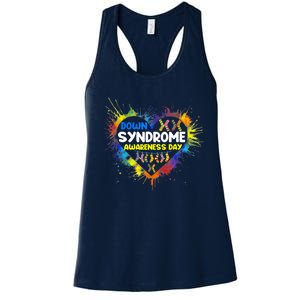 World Down Syndrome Day Awareness Socks 21 March Gifts Women's Racerback Tank