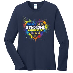 World Down Syndrome Day Awareness Socks 21 March Gifts Ladies Long Sleeve Shirt