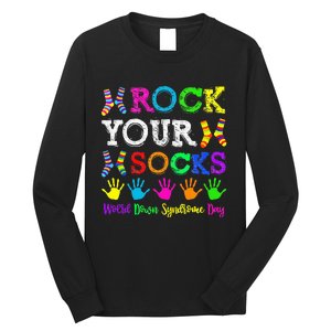 World Down Syndrome Day Rock Your Socks Awareness Support Long Sleeve Shirt